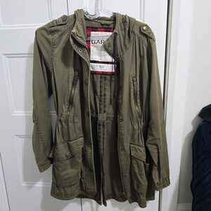 Garage Olive Utility Jacket with Hood